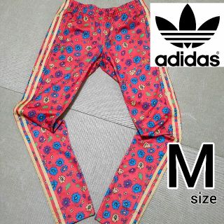 アディダス(adidas)のアディダス 赤 花柄 トラックパンツ ジャージ ロデオクラウンコラボ レディース(その他)