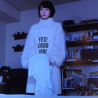 ファーファー(fur fur)の逃げ恥 ガッキー着用 furfur ニットワンピース 白(ひざ丈ワンピース)