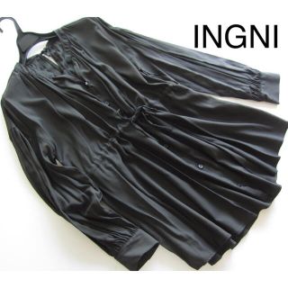 イング(INGNI)のINGNI/イング 新品 ドロストバックリボンシャツチュニック/BK(チュニック)