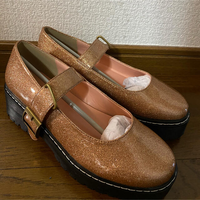 新品　merryjenny ストラップラバーソールシューズ　バレエシューズ　厚底