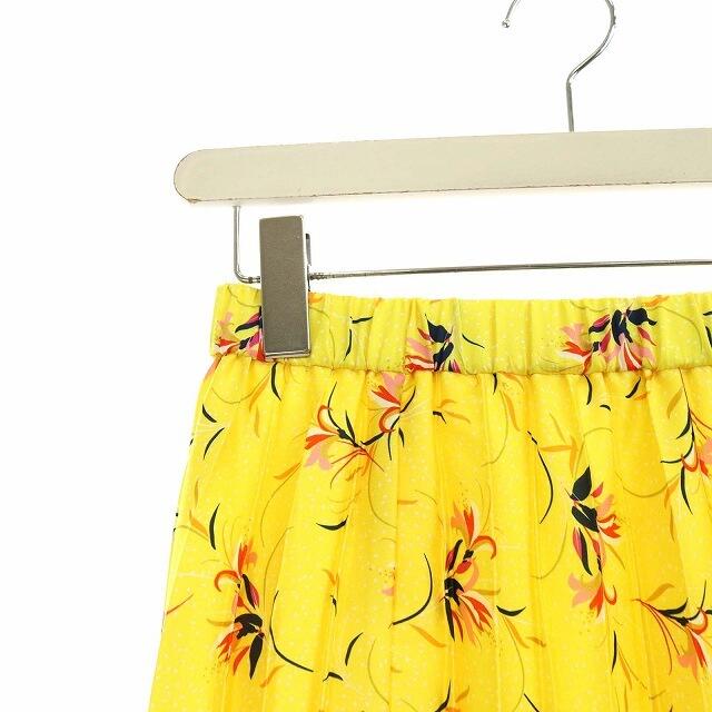 ANAYI(アナイ)のアナイ フラワープリントプリーツロングスカート 花柄 ウエストゴム 38 黄色 レディースのスカート(ロングスカート)の商品写真