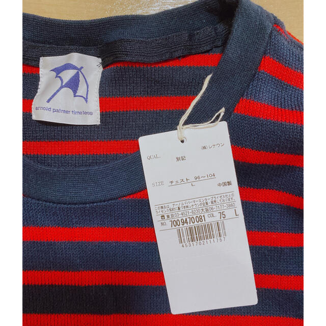 Arnold Palmer(アーノルドパーマー)のアーノルドパーマメンズ 黒×赤ボーダーTシャツブラックレッドデザイン メンズのトップス(Tシャツ/カットソー(七分/長袖))の商品写真
