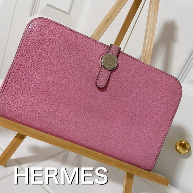 エルメス HERMES ドゴン コインケース付き ピンクファッション小物