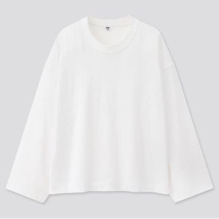 ユニクロ(UNIQLO)の【UNIQLO】コットンオーバーサイズワイドスリーブTシャツ(Tシャツ(長袖/七分))