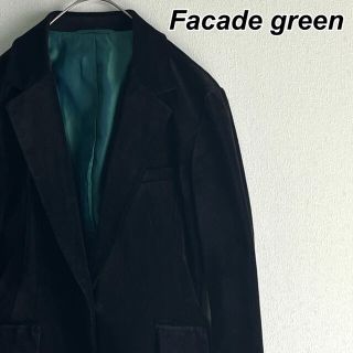 ユナイテッドアローズ(UNITED ARROWS)のFacade green ベロア 1Bテーラードジャケット L ブラック (テーラードジャケット)