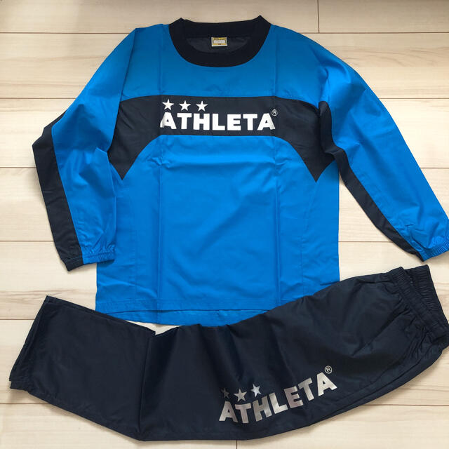 ATHLETA(アスレタ)の新品　アスレタ Jr. ピステ　上下　160 ブルー／ネイビー スポーツ/アウトドアのサッカー/フットサル(ウェア)の商品写真