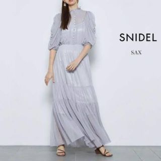 スナイデル(SNIDEL)のsnidel sustainaチュールティアードドレス(ロングワンピース/マキシワンピース)