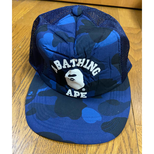 キャップBAPE ブルーカモメッシュキャップ