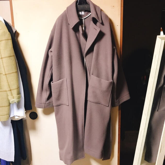 ATHA-DOUBLE MELTON MAXI COAT TAN - ステンカラーコート
