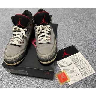 ナイキ(NIKE)の【中古・使用感あり】AIR JORDAN 3 29cm Grey 難あり(スニーカー)