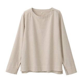 ムジルシリョウヒン(MUJI (無印良品))のMUJI（無印良品）　両面起毛フランネルブラウス 婦人XL・サンドベージュ(シャツ/ブラウス(長袖/七分))