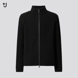 ユニクロ(UNIQLO)のUNIQLO +J ミドルゲージリブフルジップセーター 新品未使用　Lサイズ(ニット/セーター)