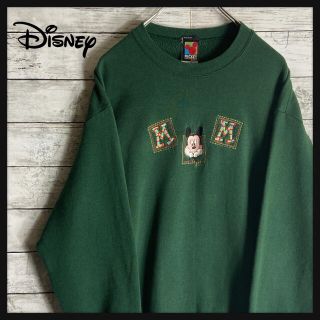 ディズニー(Disney)の【US古着】ディズニー　刺繍ロゴスウェット　Lサイズ　人気カラー　ヴィンテージ(スウェット)