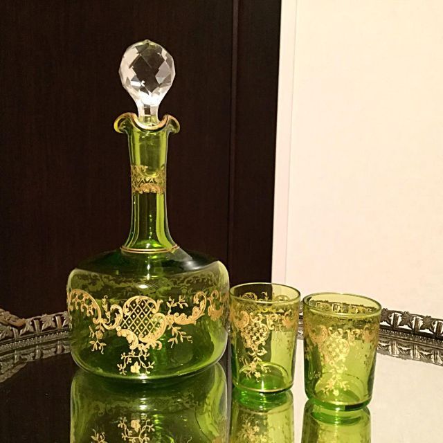 出産祝い オールドサンルイ金彩 1800年後期 極々希少 - Baccarat