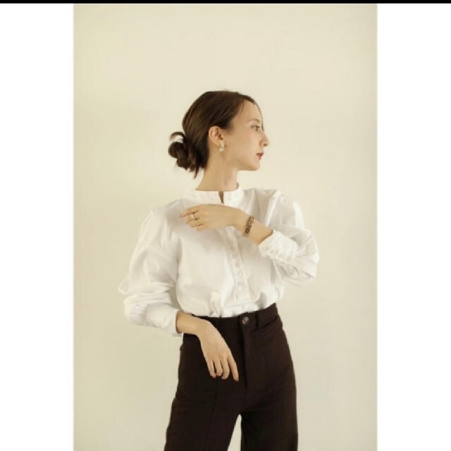 louren front button blouse ブラック - シャツ/ブラウス(長袖/七分)
