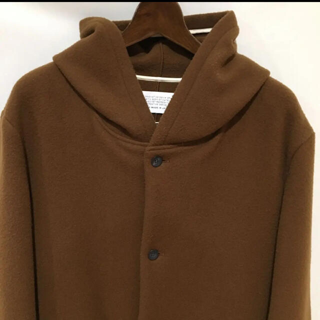 クロ KURO コート メルトンコート フーデッド ブラウン サイズ  1 メンズのジャケット/アウター(チェスターコート)の商品写真
