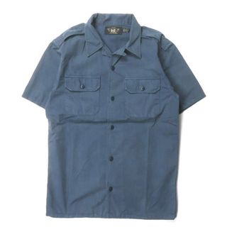 ダブルアールエル(RRL)のRRL ダブルアールエル COTTON TWILL CAMP SHIRTS コットンツイル キャンプシャツ XS ネイビー 半袖 オープンカラー 開襟 Double RL トップス【中古】【RRL】(シャツ)