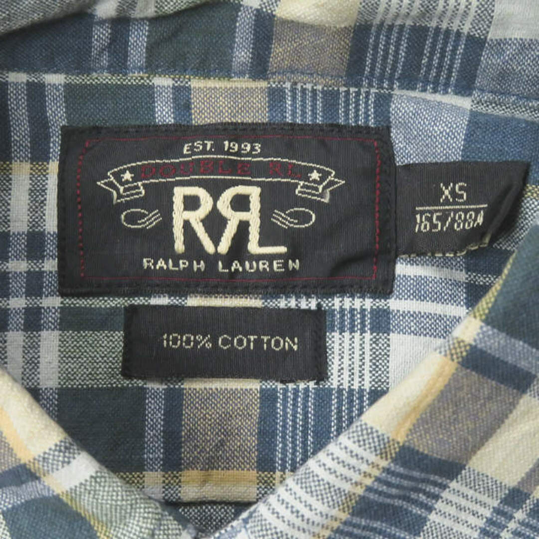 RRL(ダブルアールエル)のRRL ダブルアールエル FARRELL PLAID S/S WORK SHIRTS ショートスリーブチェックワークシャツ XS ブルー 半袖 Double RL トップス【中古】【RRL】 メンズのトップス(シャツ)の商品写真