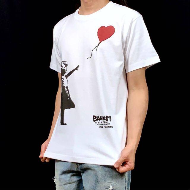 【BANKSY】新品 バンクシー 風船と少女 ビッグ プリント Tシャツ