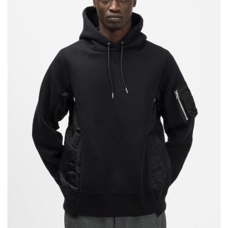 nike sacai hoodie パーカー 黒 Sサイズ  サカイ MA-1