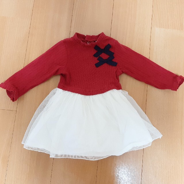 petit main(プティマイン)のプティマイン チュールワンピース 80 キッズ/ベビー/マタニティのベビー服(~85cm)(ワンピース)の商品写真