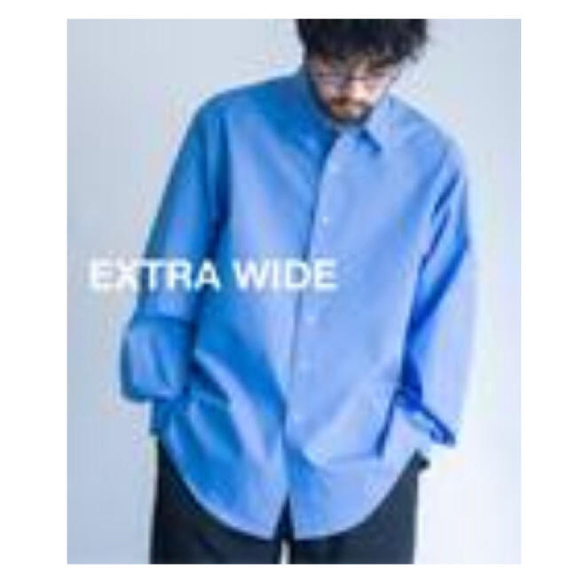 いラインアップ EXTRA LE 新品 - COMOLI WIDE ブルー2 シャツ collar Regular シャツ