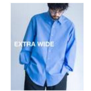 コモリ(COMOLI)の新品 LE EXTRA WIDE Regular collar シャツ ブルー2(シャツ)