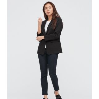 ユニクロ(UNIQLO)のユニクロ（UNIQLO）　UVカットジャージージャケット　ブラック　L(テーラードジャケット)