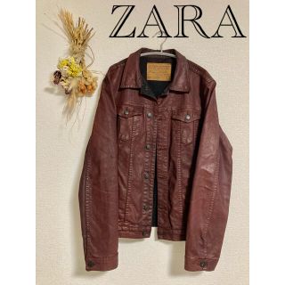 ザラ(ZARA)のZARA ザラ　美品　デニムジャケット　ボルドー　シンプル　おしゃれ(Gジャン/デニムジャケット)