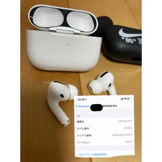 アップル(Apple)のAirPodsPro  ケース付き 箱無し   シリアル付き 本物 証拠あり(ヘッドフォン/イヤフォン)