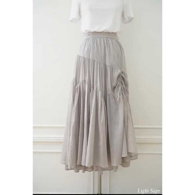 Asymmetric Tiered Cotton Skirtスカート