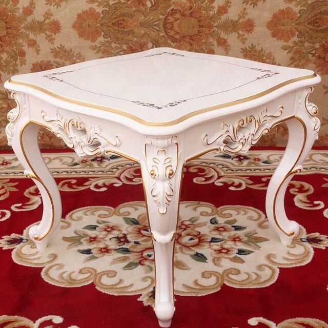 ローテーブル  サイドテーブル ヨーロッパ風 ミニテーブル アンティーク ロココ幅65x奥行65x高さ53材質