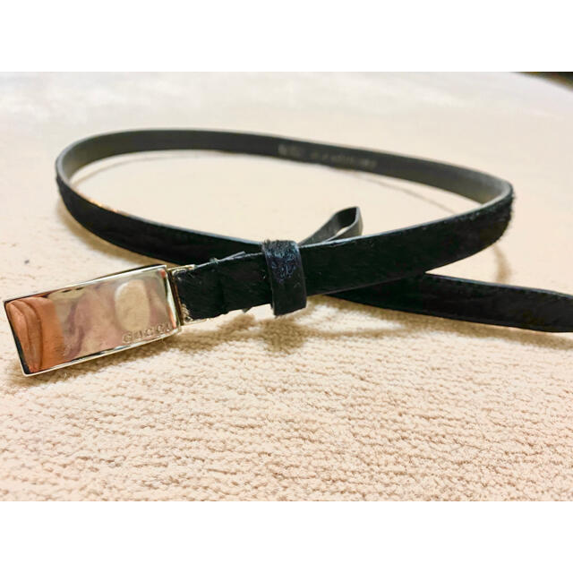 未使用 GUCCI グッチ 黒 ハラコレザーベルト 65 | signalstationpizza.com