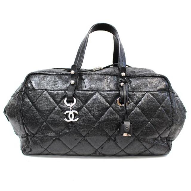 CHANEL - シャネル エナメル マトラッセ ハンド ボストンバッグ B0275B