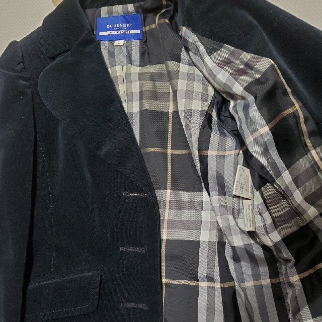 BURBERRY BLUE LABEL(バーバリーブルーレーベル)のバーバリー　ベロアジャケット　ブルーレーベル　チェック　黒　レディース　38 レディースのジャケット/アウター(その他)の商品写真