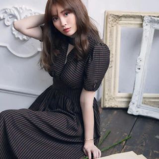 スナイデル(SNIDEL)のherlipto Striped Midi Dress ストライプ ワンピース(ロングワンピース/マキシワンピース)