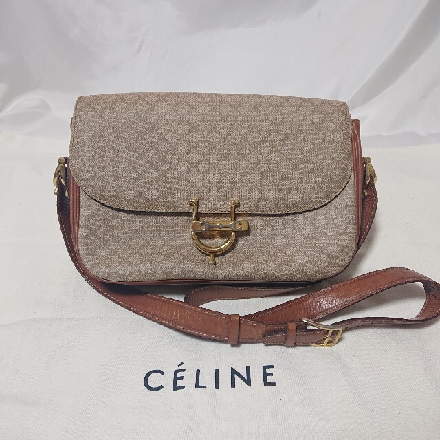 レディースCELINE マカダム柄 ショルダーバッグ