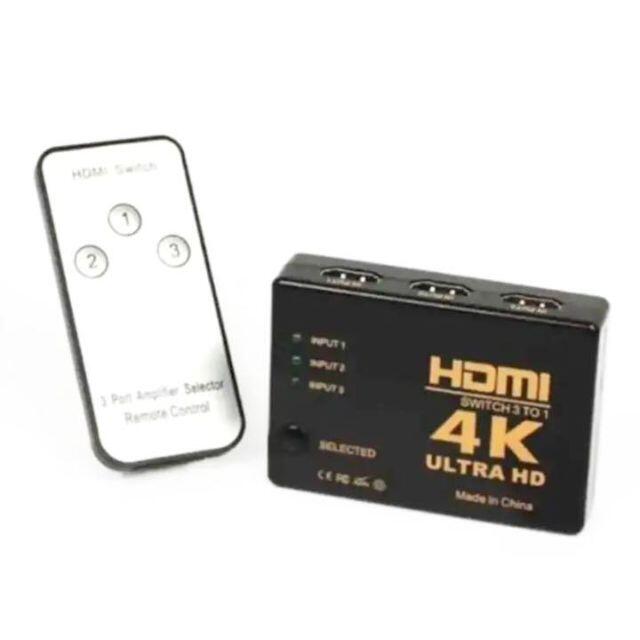 HDMI 切替器 4Kx2K HDMI分配器 セレクター 3入力 1出力 スマホ/家電/カメラのテレビ/映像機器(映像用ケーブル)の商品写真