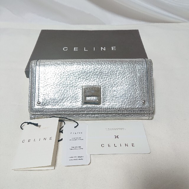 celine(セリーヌ)のCELINE ジップ長財布 シルバー レディースのファッション小物(財布)の商品写真