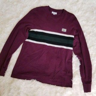 ラコステ(LACOSTE)の極美品　LACOSTE　ラコステ　ロンT ボルドー　ワッペン長袖Tシャツ(Tシャツ/カットソー(七分/長袖))