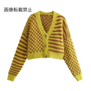 ザラ(ZARA)の🎃10月新作👻6259◆デザイン 柄 ニット カーディガン(カーディガン)