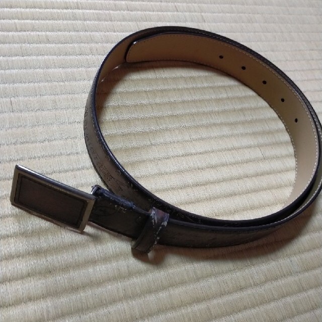 【美品】ベルルッティ ベルト レザー クラシック メンズ 79~89cm グレー