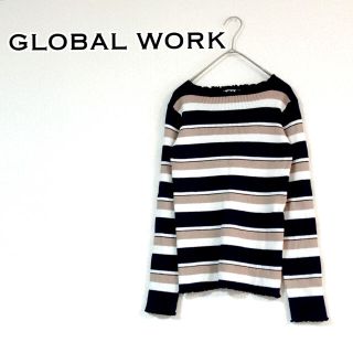 グローバルワーク(GLOBAL WORK)のGLOBAL WORK グローバルワーク　リブボーダーニット(ニット/セーター)