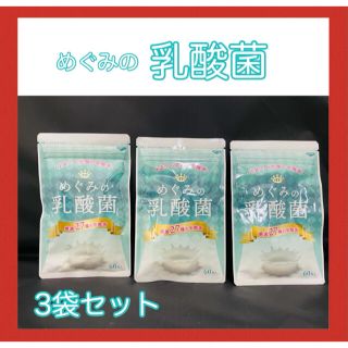 3袋 めぐみの乳酸菌 60粒入 乳酸菌 サプリメント オリゴ糖 サプリ(その他)