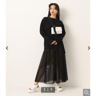 マウジー(moussy)のラグアジェム　シアーメッシュスカート(ロングスカート)