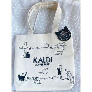 カルディ(KALDI)の未使用◆カルディ　猫の日バッグ　ホワイト(トートバッグ)