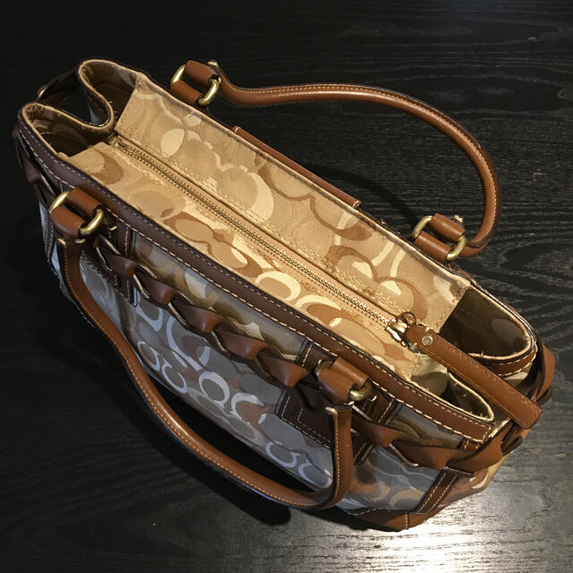 【更にお値下げ】COACH シグネチャーハンドバッグ素材レザー