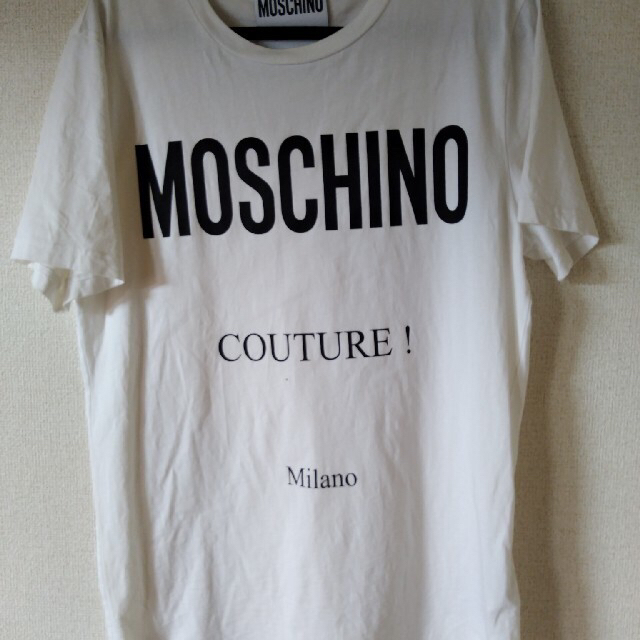 □48/ MOSCHINO COUTURE! モスキーノ ラバーロゴ Tシャツ - Tシャツ