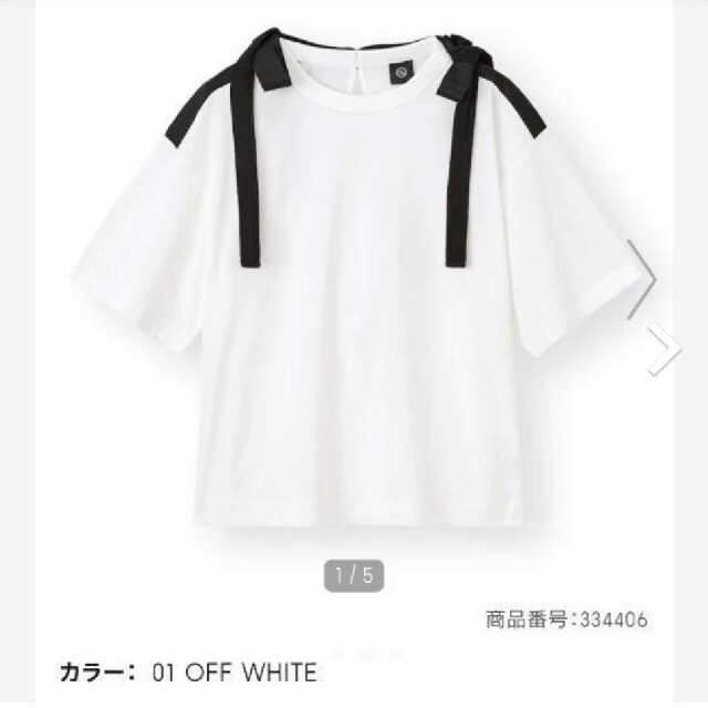 GU(ジーユー)のGU×アンダーカバー リボンデザインT(5分袖)UNDERCOVER レディースのトップス(Tシャツ(半袖/袖なし))の商品写真