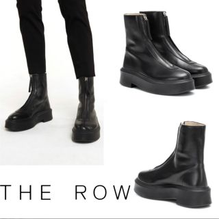 The Row☆Zipped Bootカーフレザーアンクルブーツブラック☆38(ブーツ)